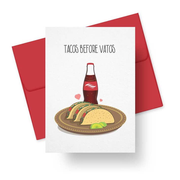 Tacos Before Vatos Blank Card