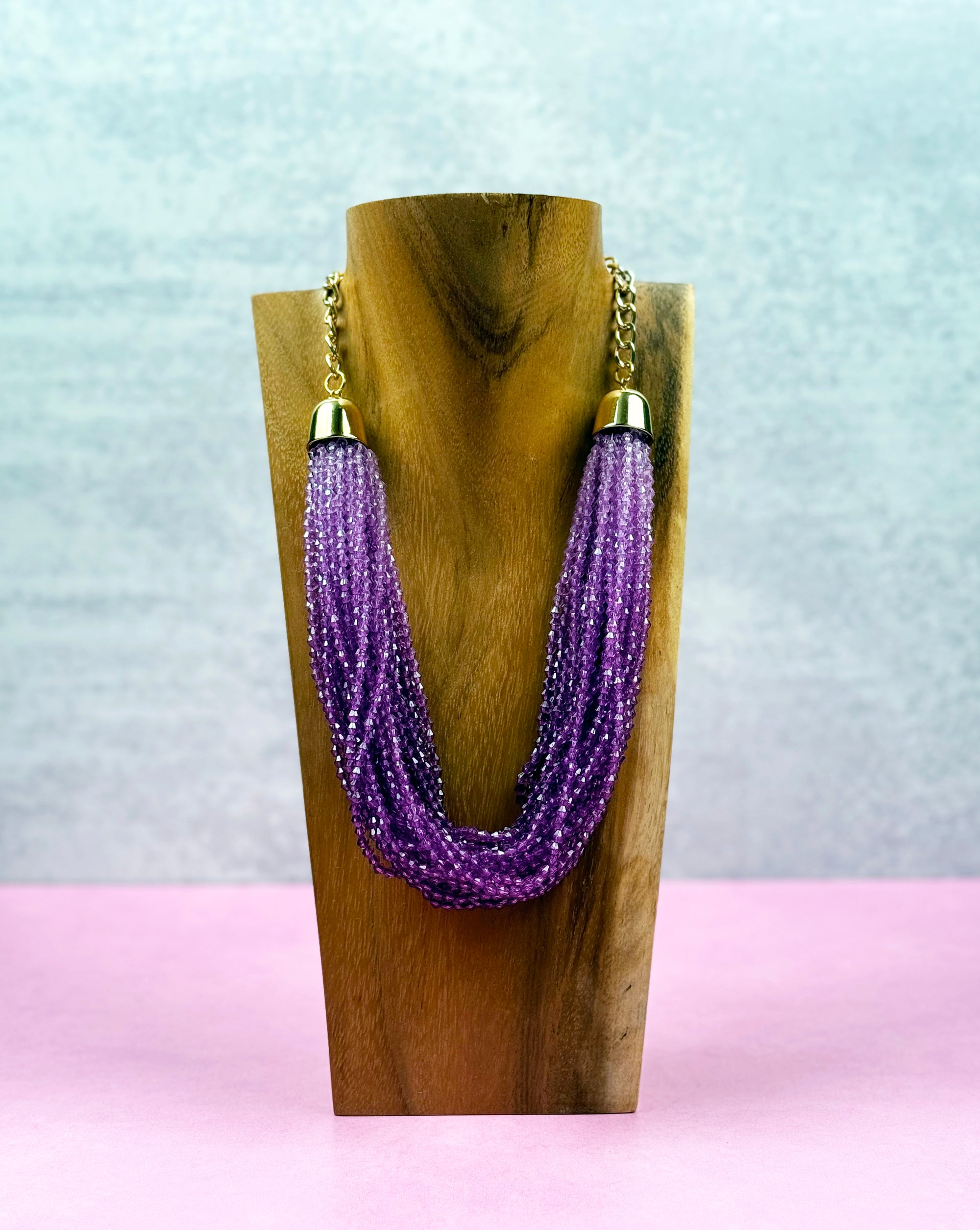 Ombre Purple Bib Necklace