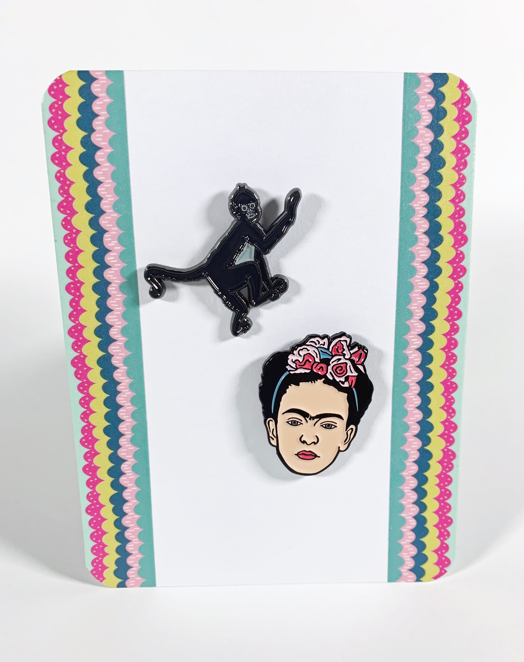 Frida Kahlo and Monkey Enamel Pin