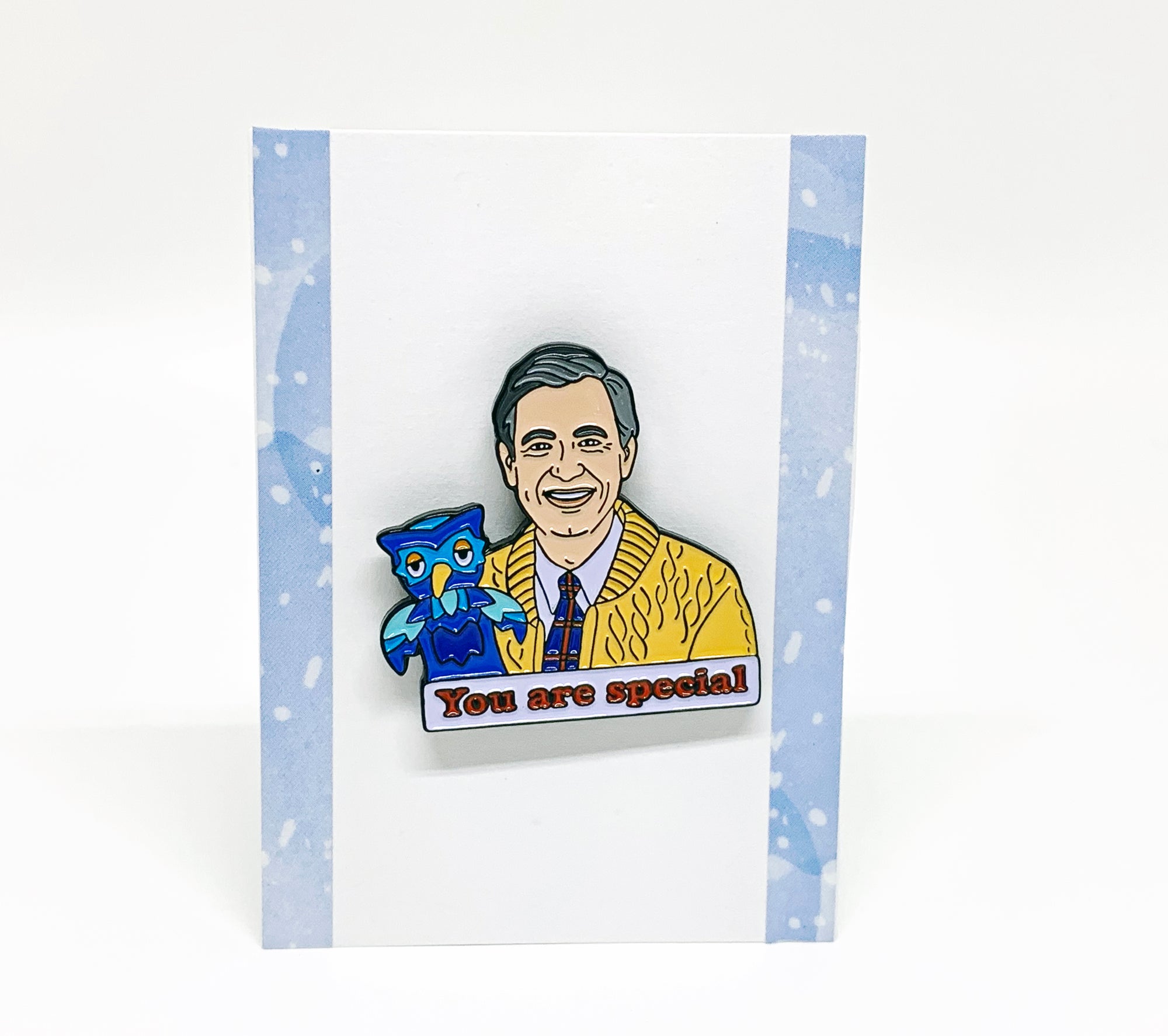 Mister Rogers and X the Owl Enamel Pin