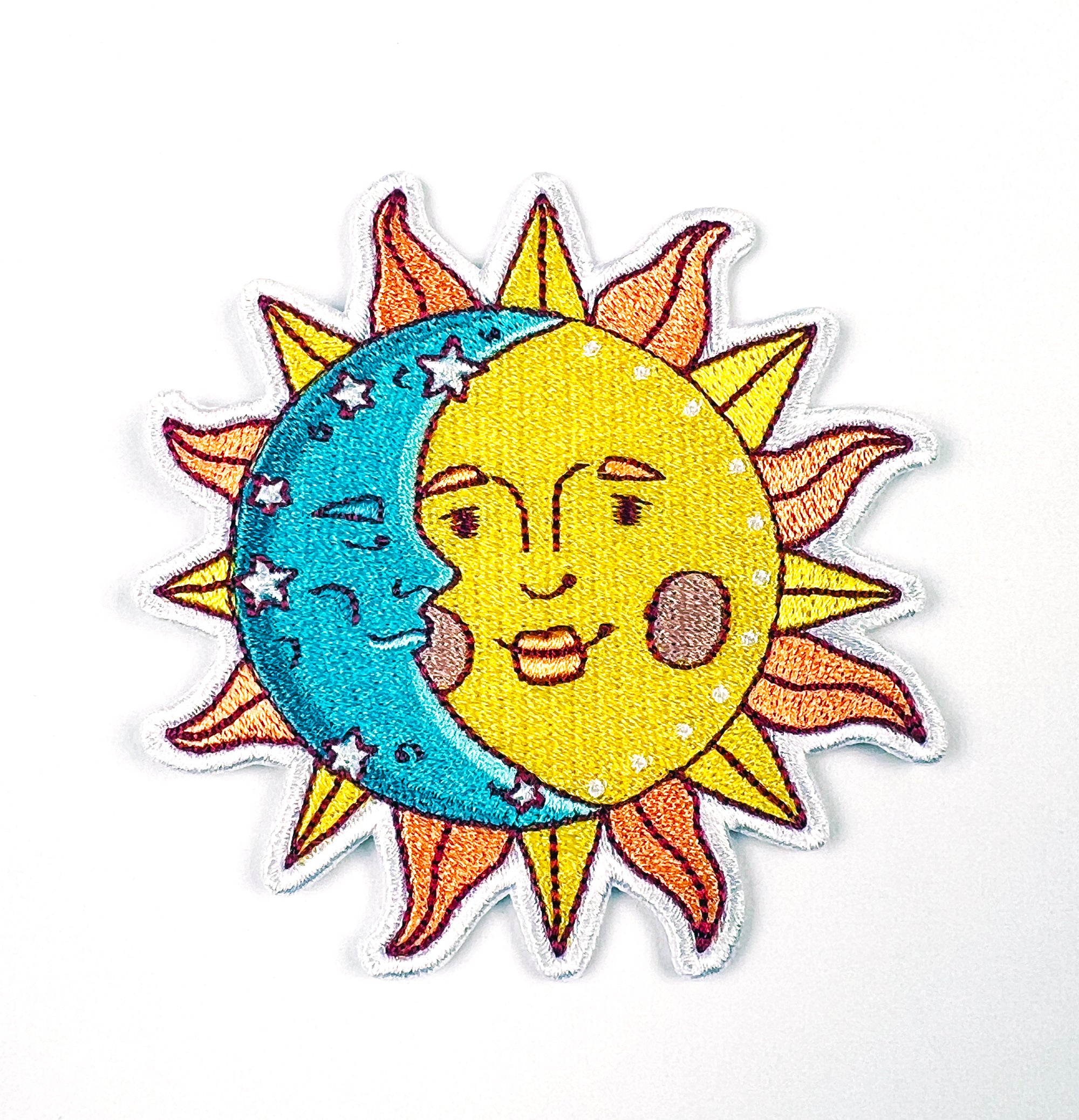 Celestial Sun & Moon Cosmic Embroidered Patch