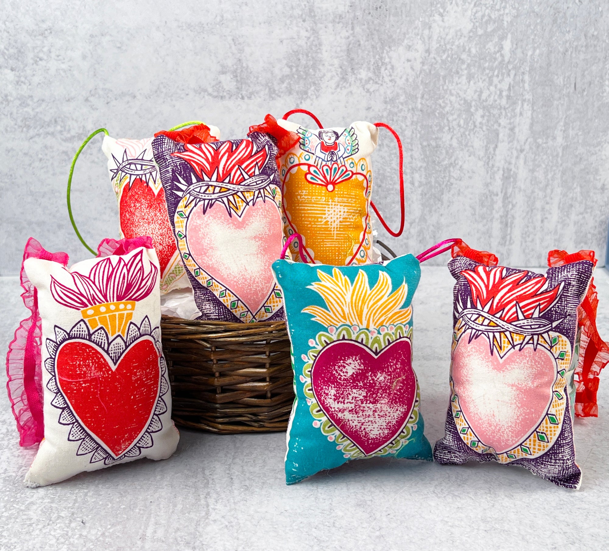 Mini Sacred Heart Pillow Ornaments