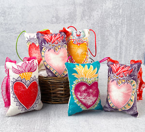 Mini Sacred Heart Pillow Ornaments