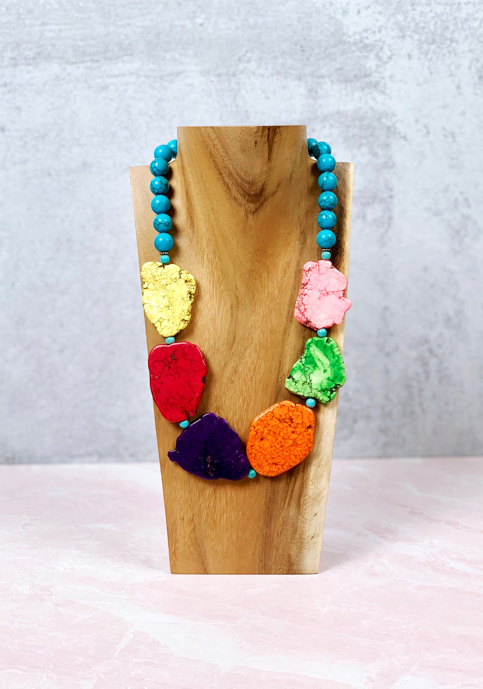 Colorful Stone Slab Necklace