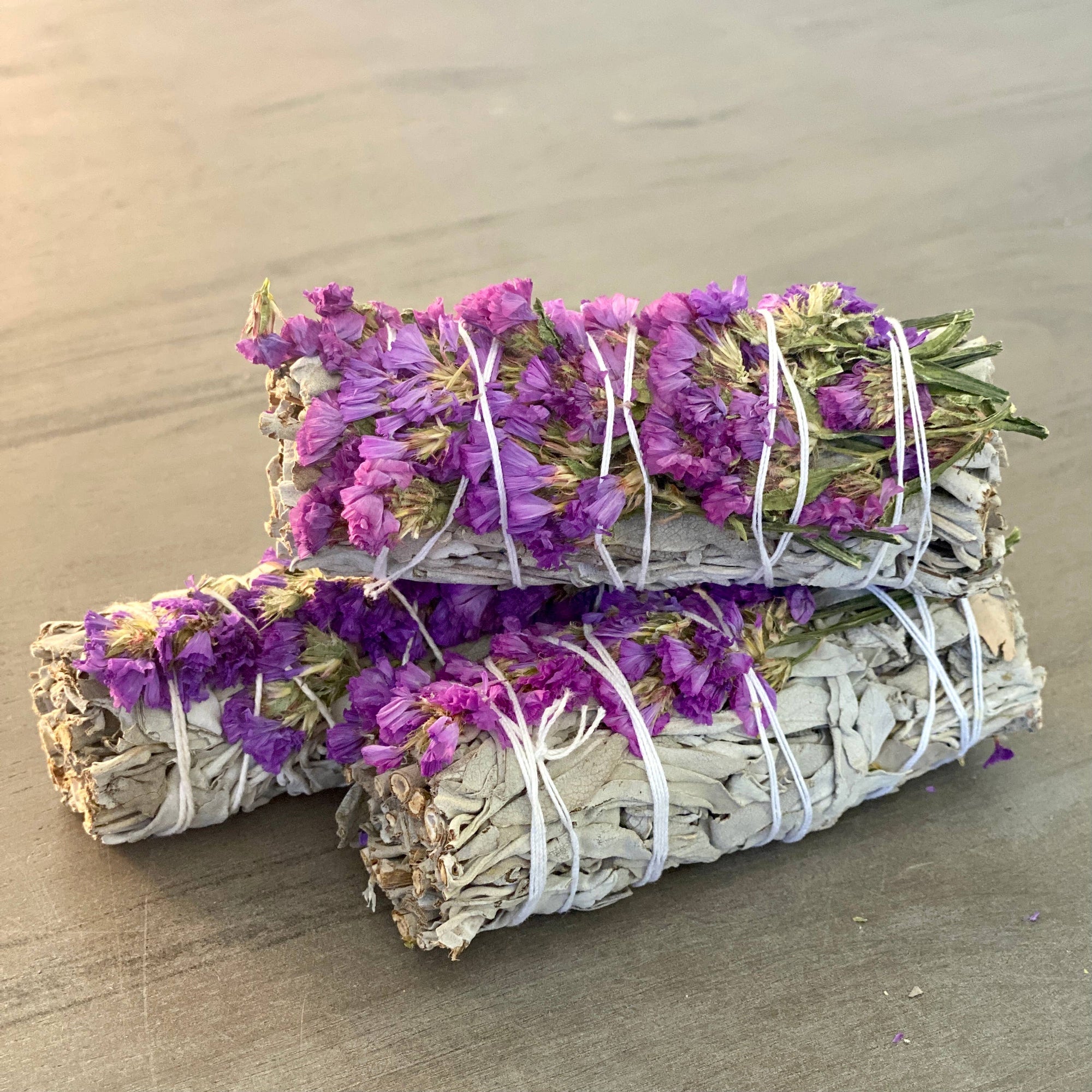 Purple Flower and White Sage Smudge Sticks