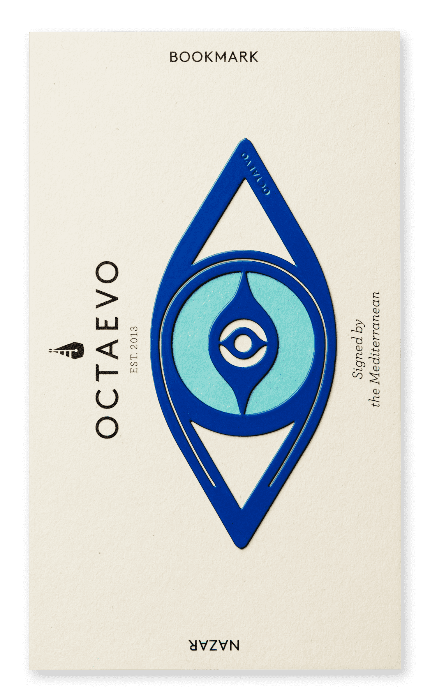 Evil Eye Blue Brass Bookmark