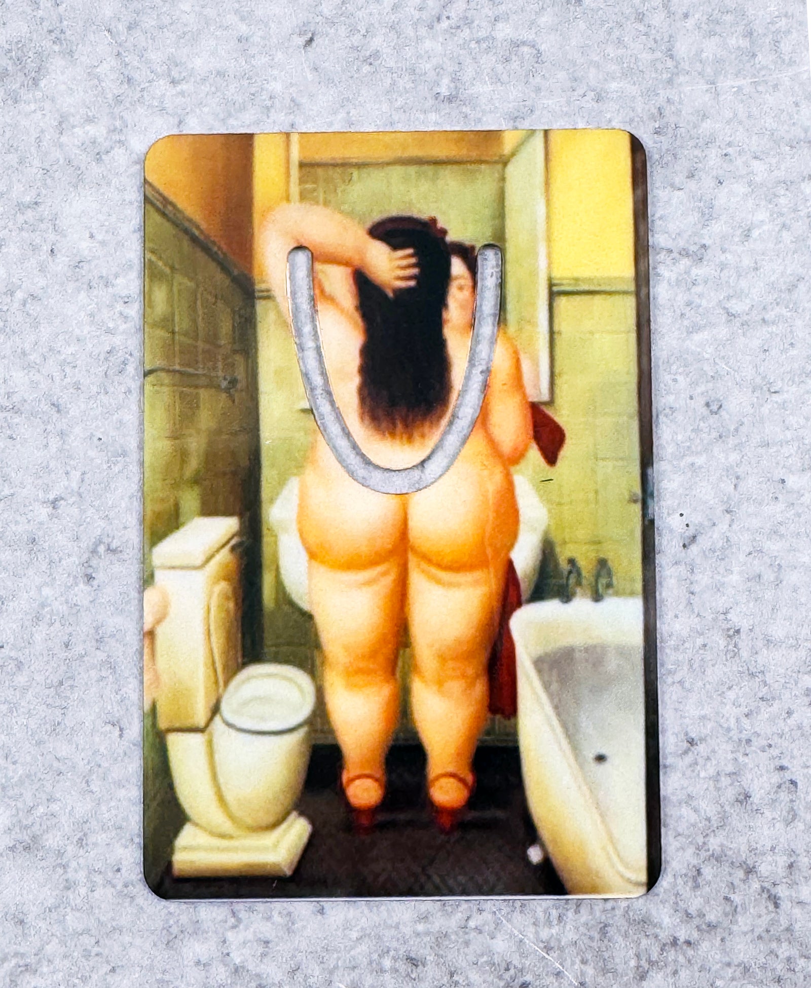 Botero's 'The Bath' Metal Bookmark