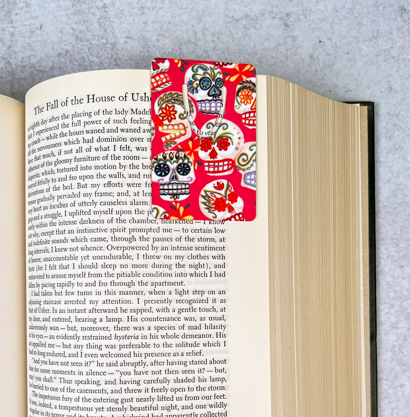 Dia de los Muertos Pink Calaveras Metal Bookmark