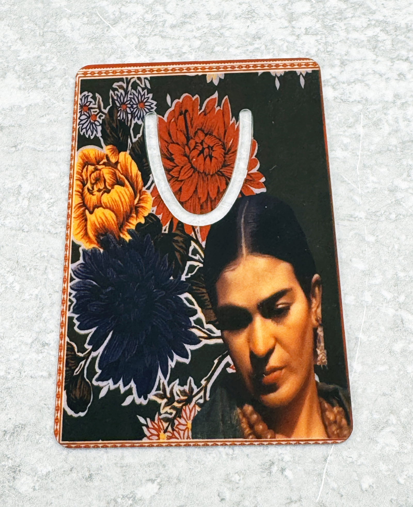 Frida Kahlo Oil Cloth Metal Bookmark