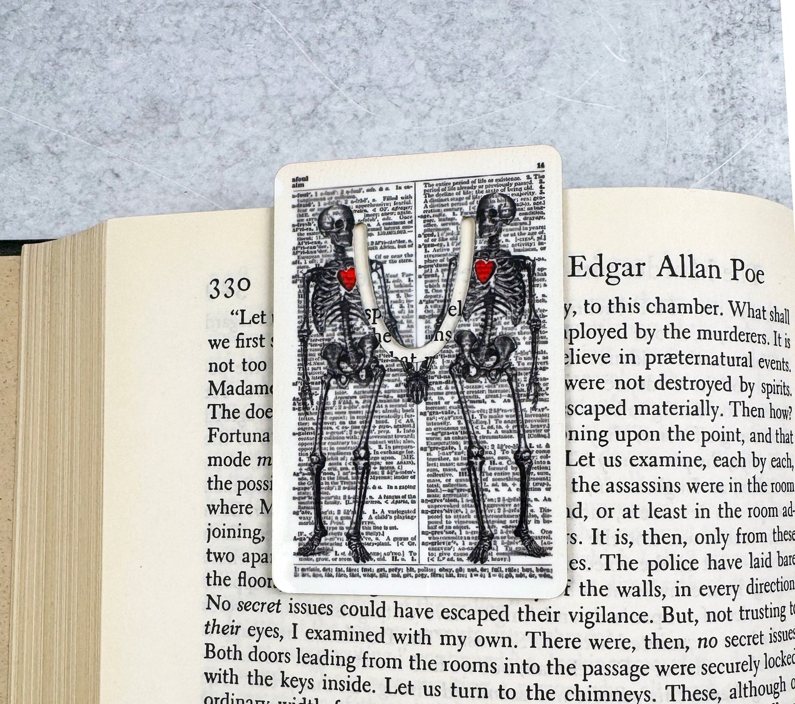 Skeleton 'Lovers' Metal Bookmark