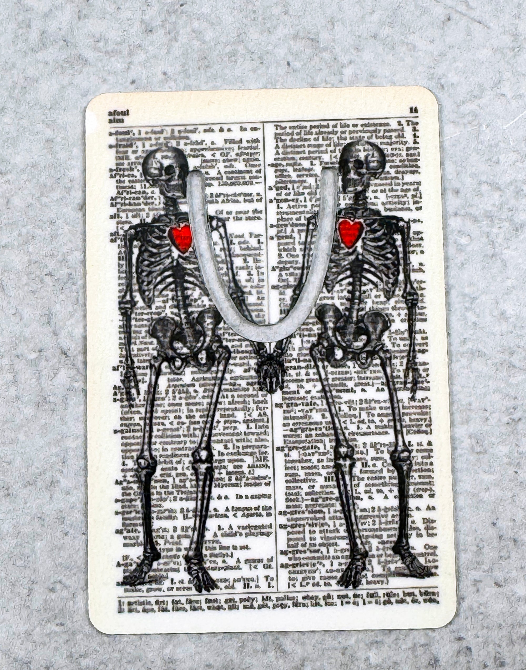 Skeleton 'Lovers' Metal Bookmark