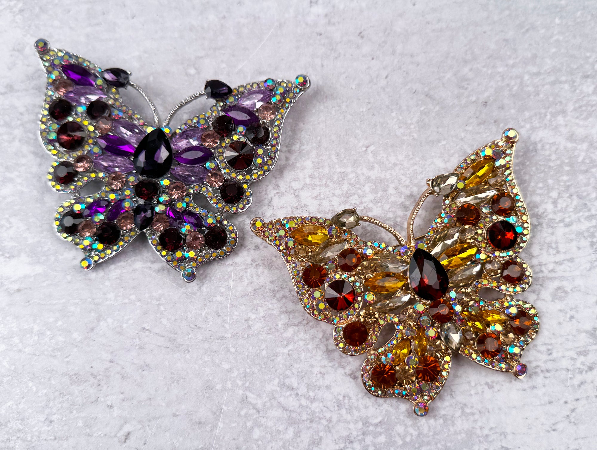 Gorgeous Encrusted Rhinestone Butterfly Brooch