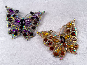 Gorgeous Encrusted Rhinestone Butterfly Brooch