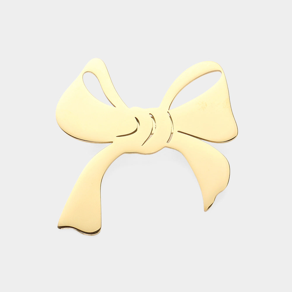 Metal Ribbon Brooch