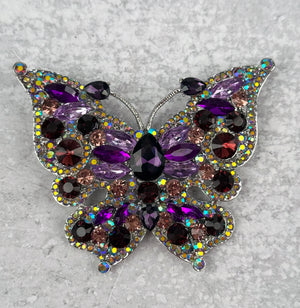 Gorgeous Encrusted Rhinestone Butterfly Brooch