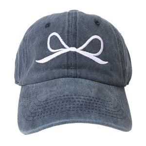 Embroidered Bow Baseball Cap