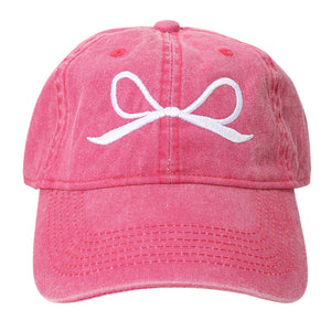 Embroidered Bow Baseball Cap