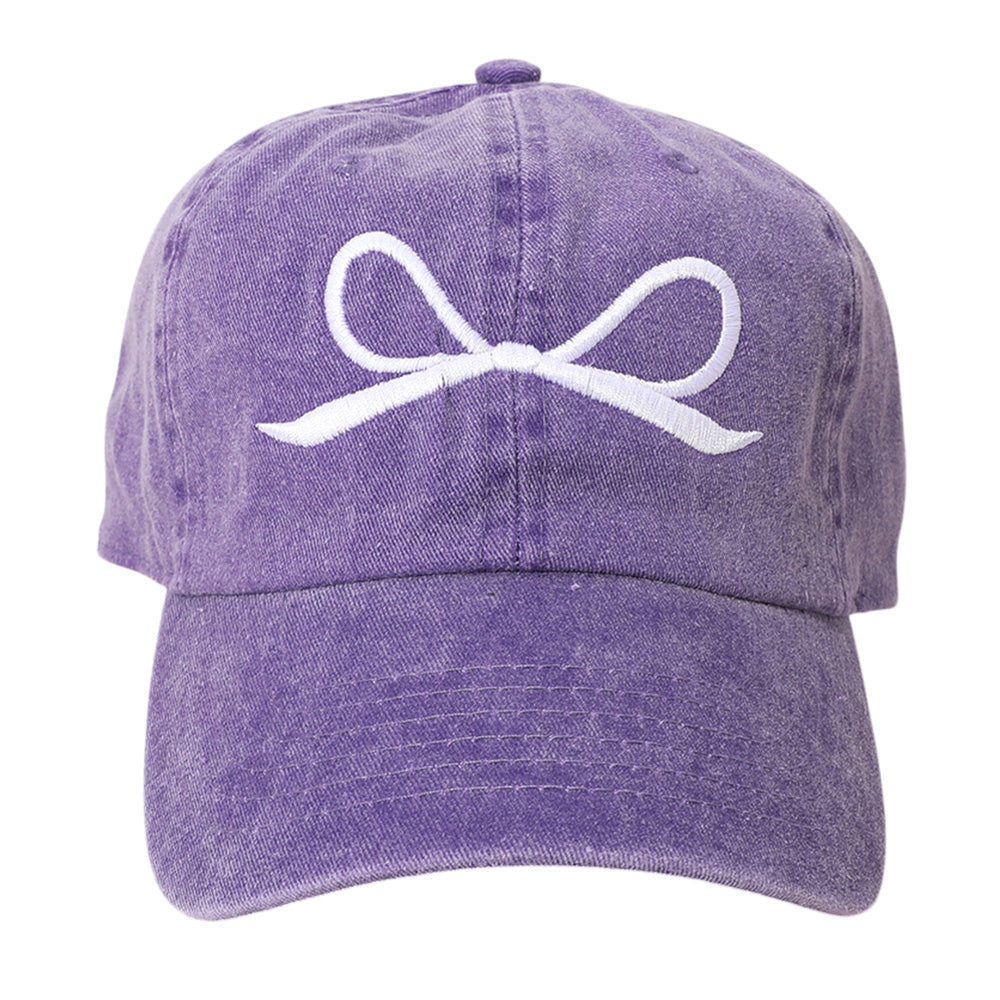 Embroidered Bow Baseball Cap