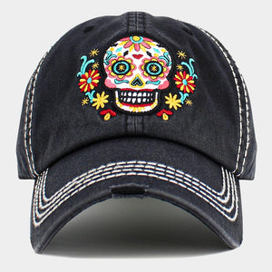 Dia de los Muertos Distressed Baseball Cap