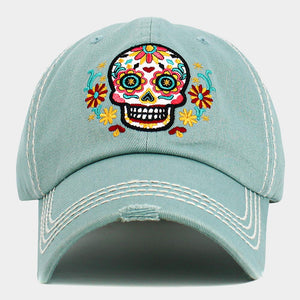 Dia de los Muertos Distressed Baseball Cap