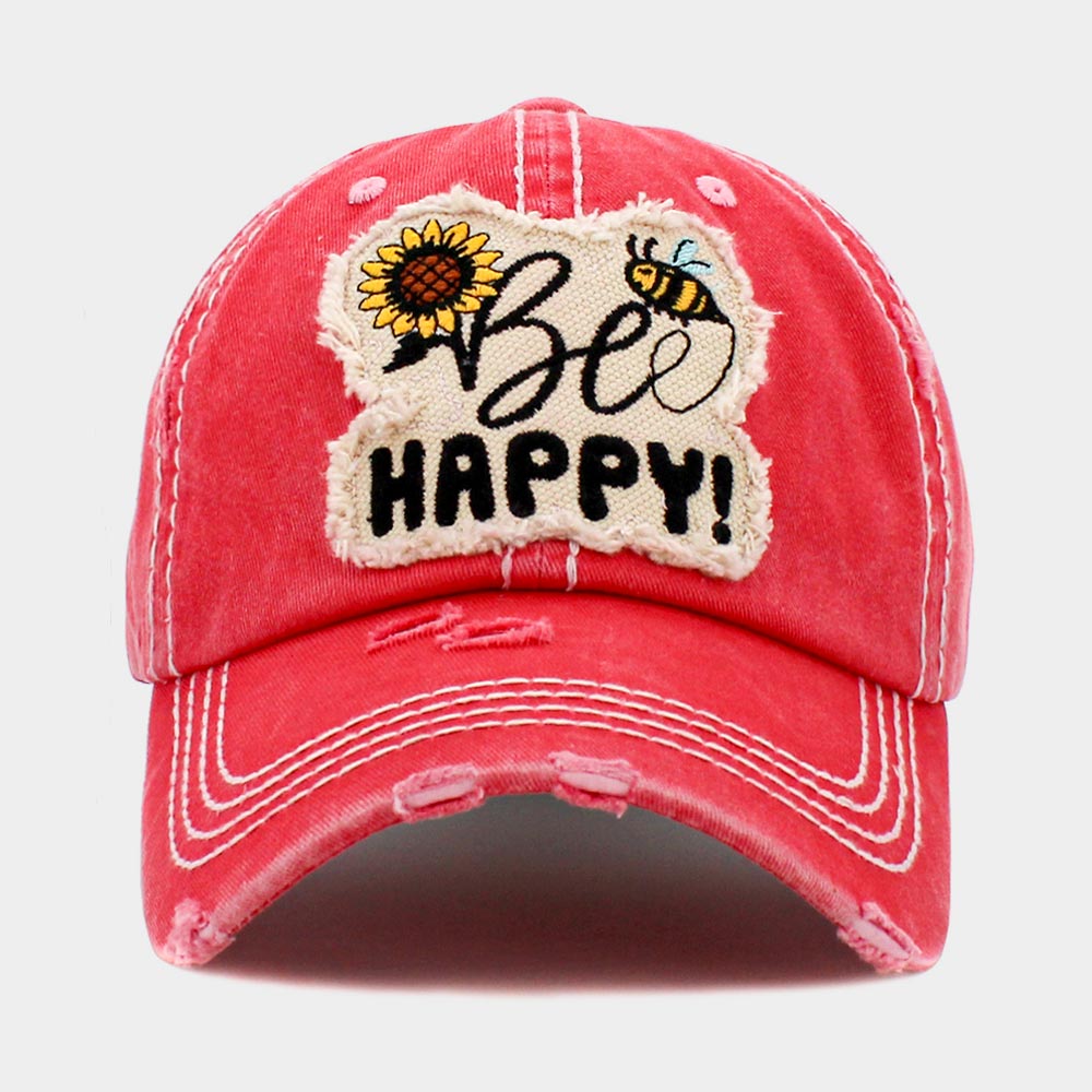 Bee Happy Baseball Cap