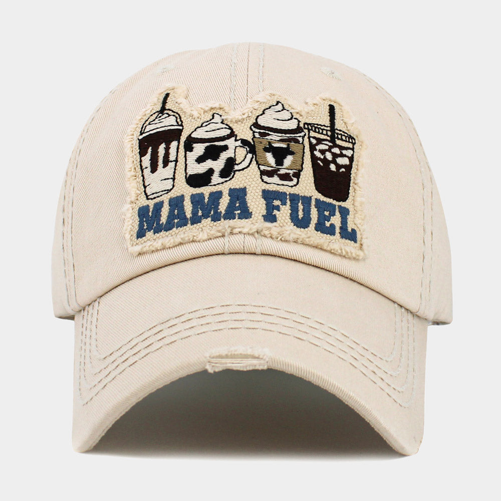 Mama Fuel Coffee Distressed Baseball Cap