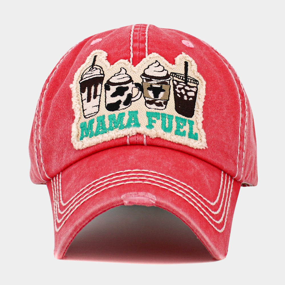 Mama Fuel Coffee Distressed Baseball Cap