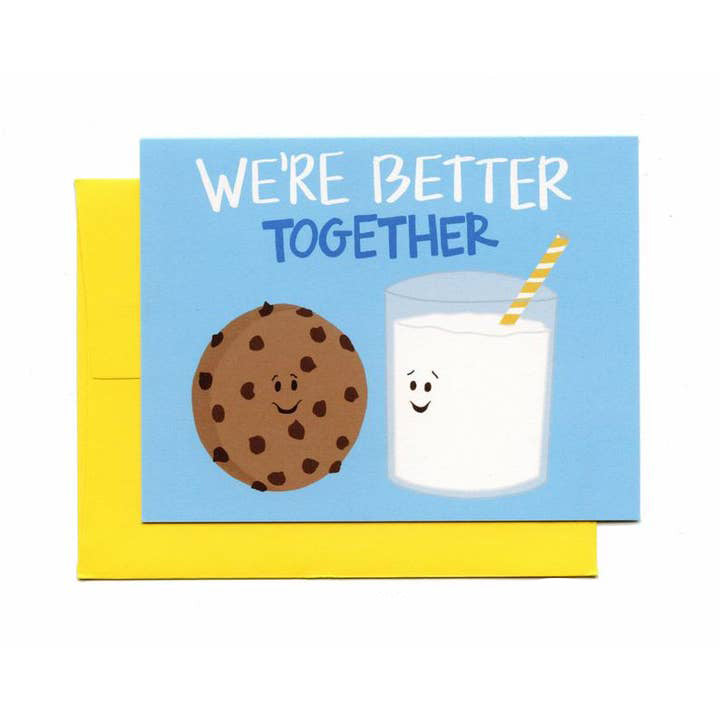 Better Together Milk and Cookies Blank Card