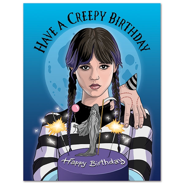 Wednesday Addams Have a Creepy Birthday Blank Card