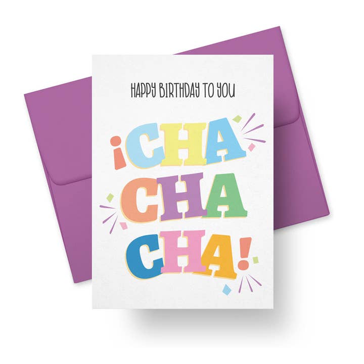 Happy Birthday Cha Cha Cha Blank Card