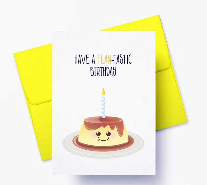 Flan-tastic Birthday Blank Card