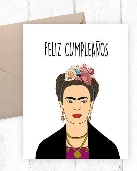 Frida Kahlo Feliz Cumpleaños Blank Card