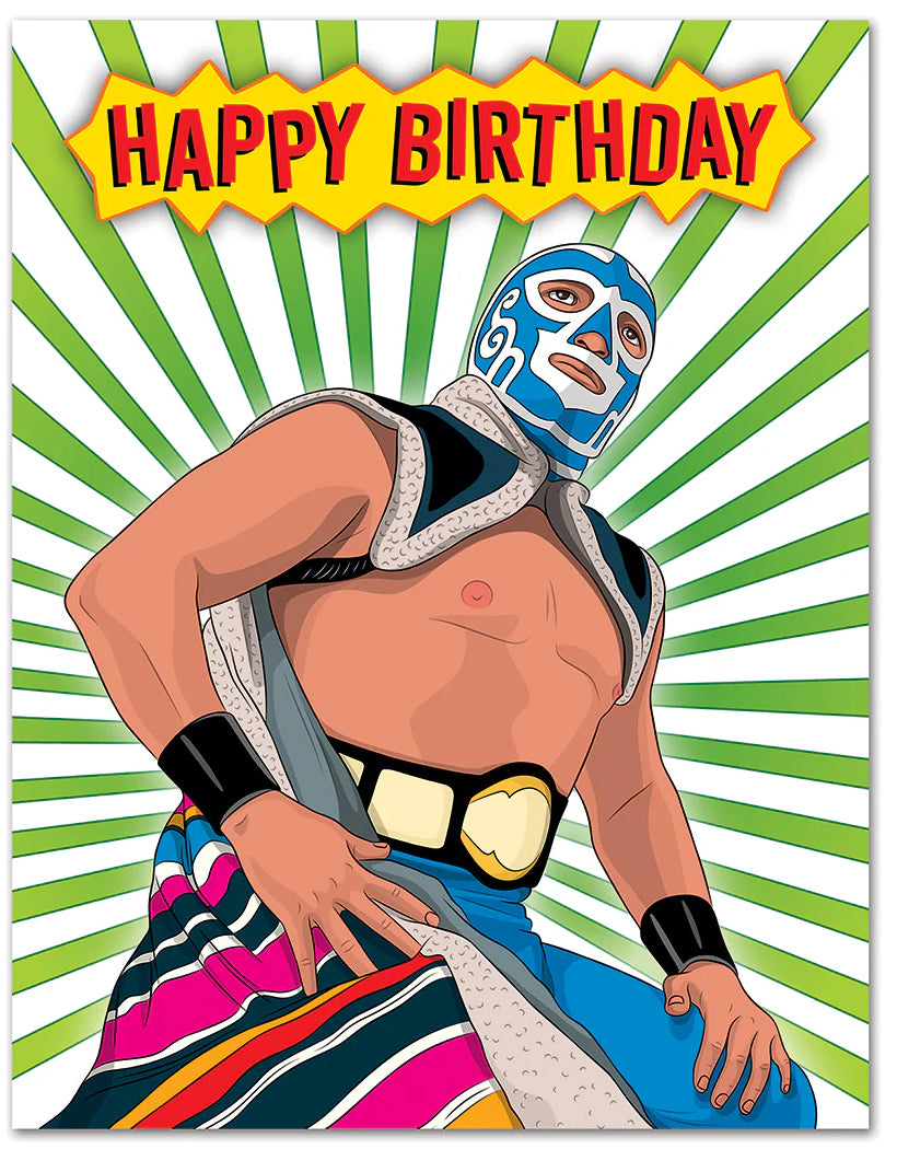Luchador Happy Birthday Card