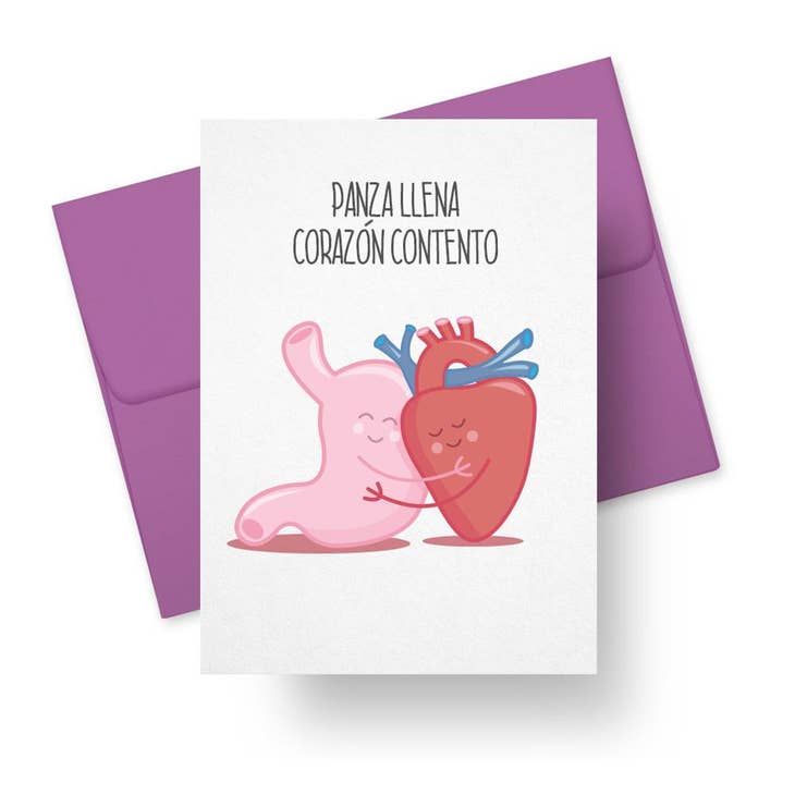 Panza Llena Corazón Contento Blank Card