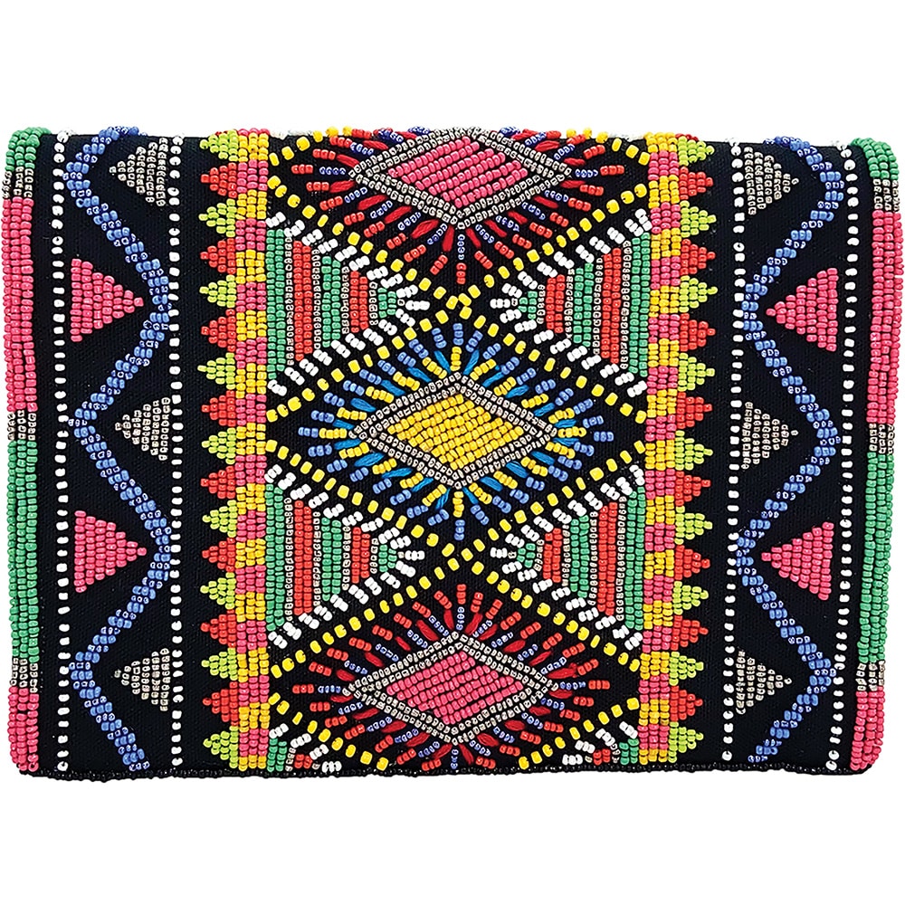 Aztec-Inspired Glass Beaded Clutch