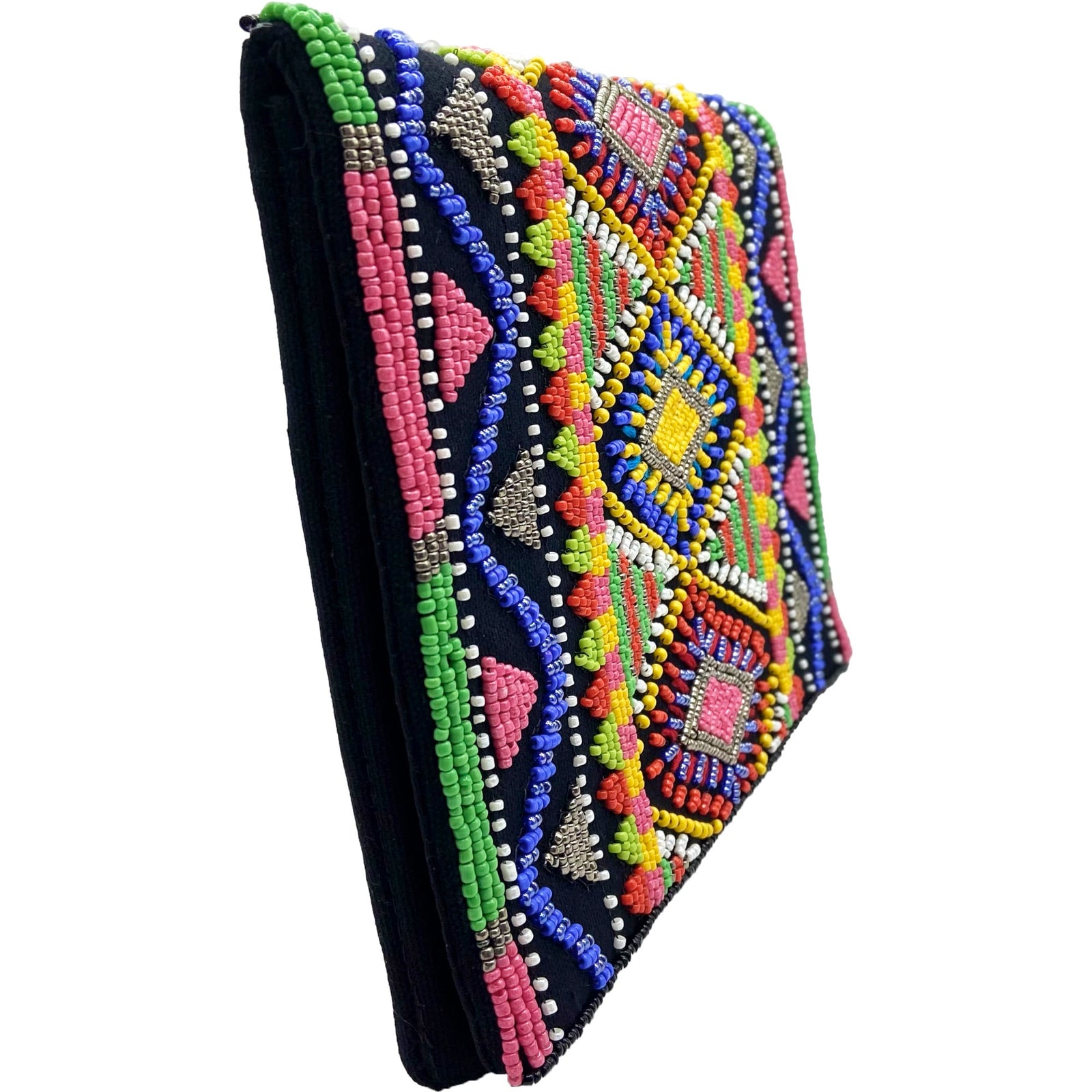Aztec-Inspired Glass Beaded Clutch