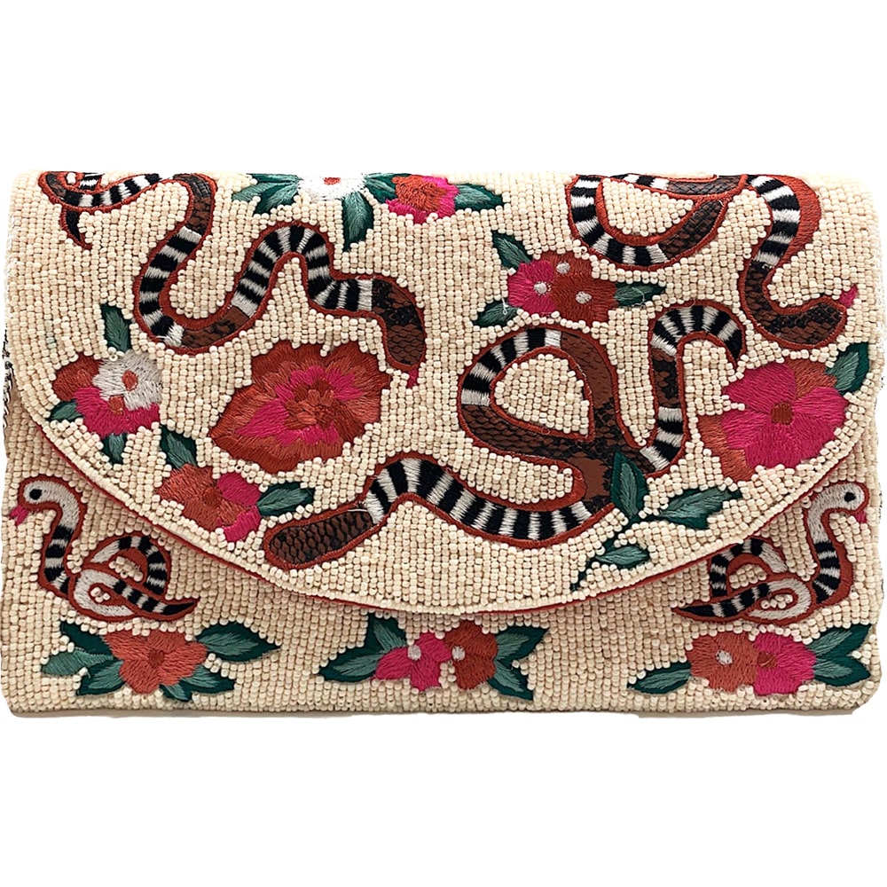 Snake Glass Beaded Clutch