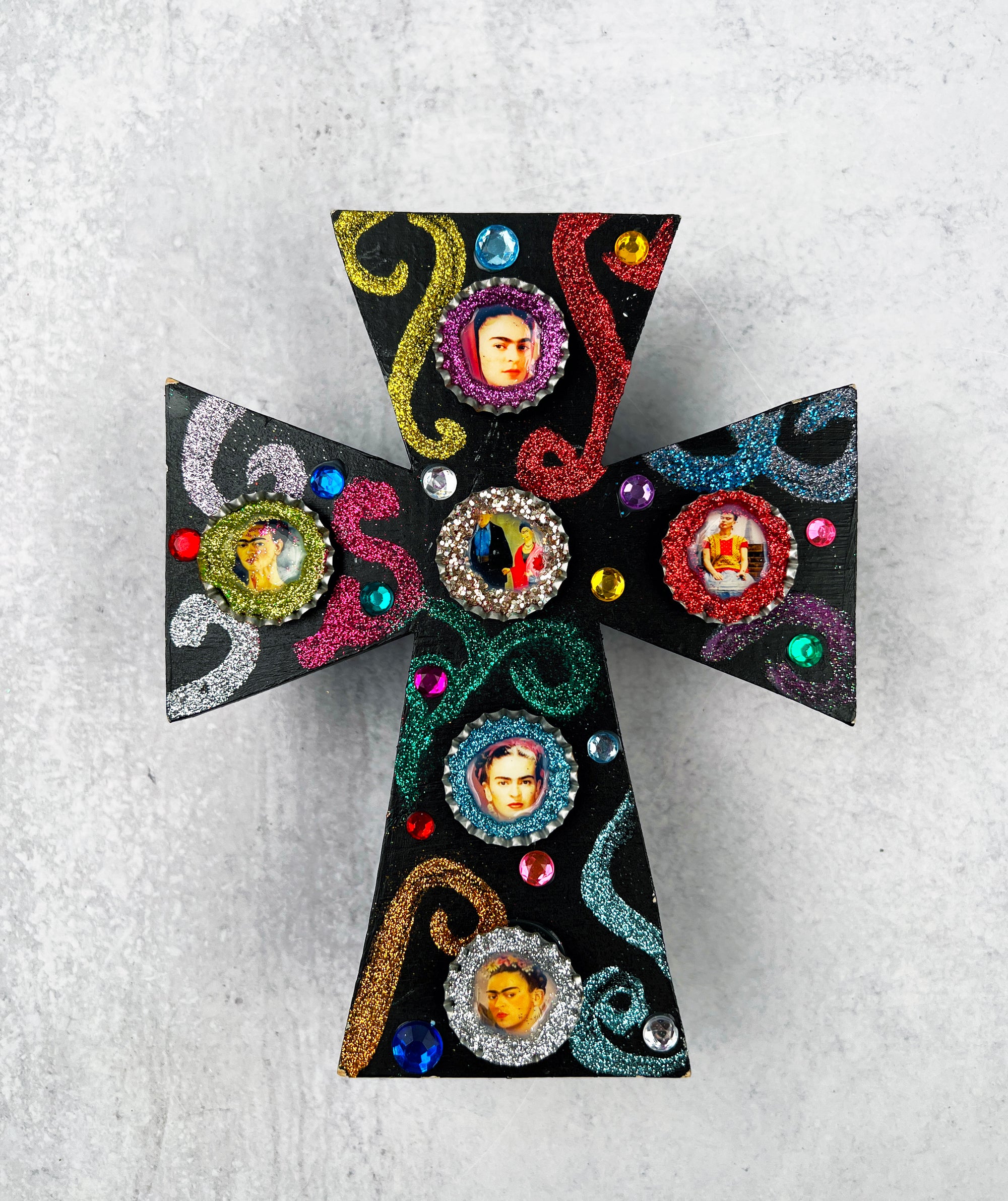 Frida Kahlo Bottle Cap Cross