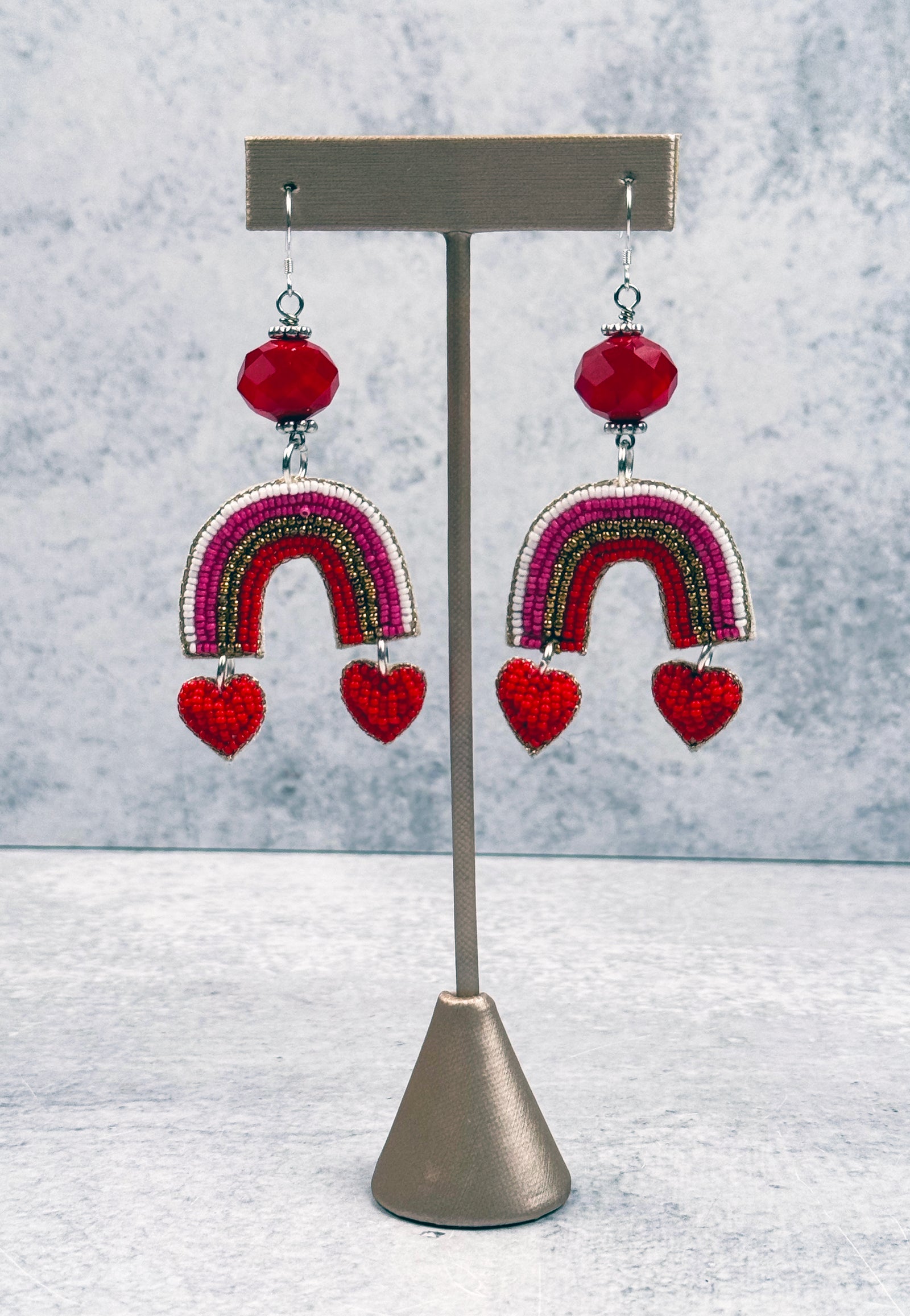 Cute Rainbow Heart Earrings