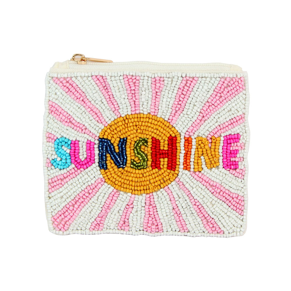 Sunshine Glass Beaded Zipper Pouch