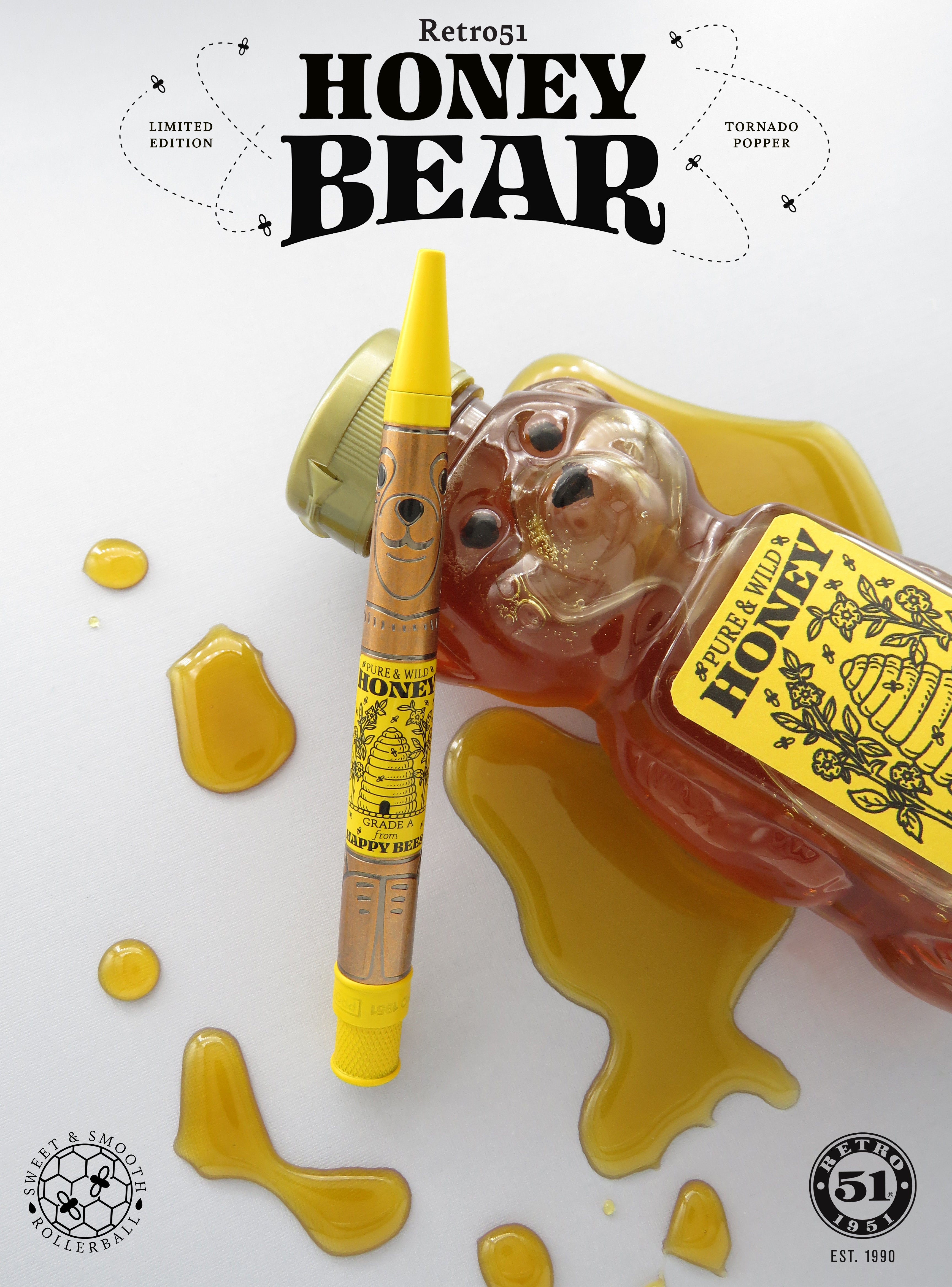 Retro 51 Honey Bear Limited Edition Tornado Popper Rollerball Pen