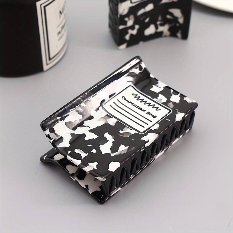 Black & White Composition Book Acrylic Hair Claw