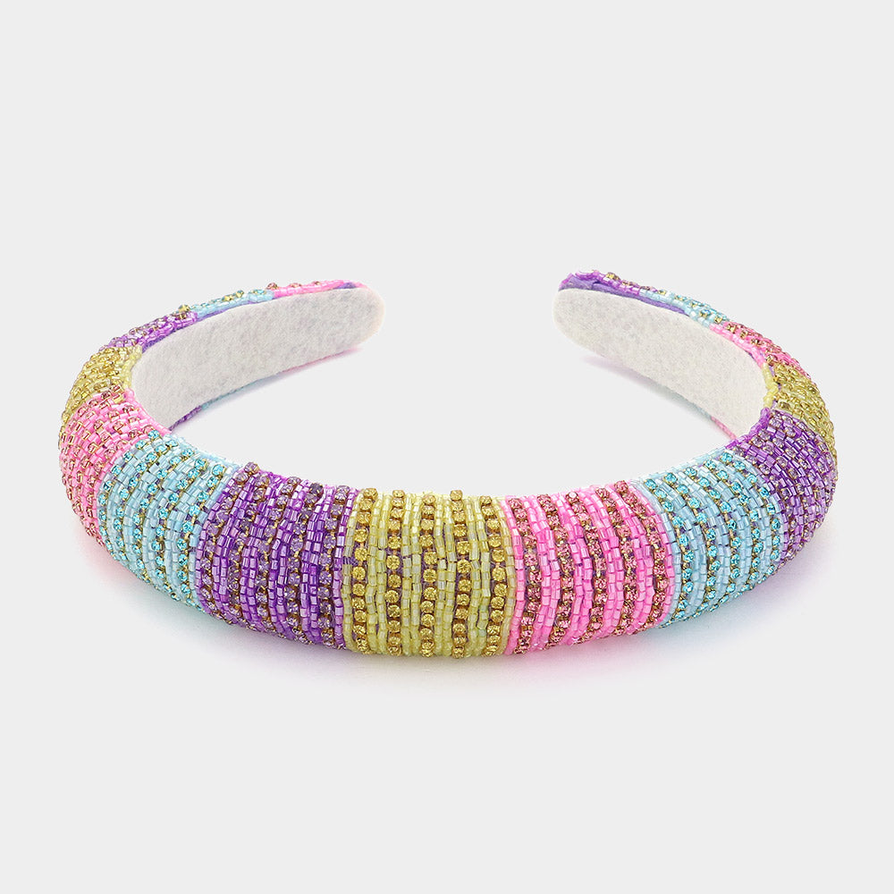 Pastel Stripe Rhinestone Headband