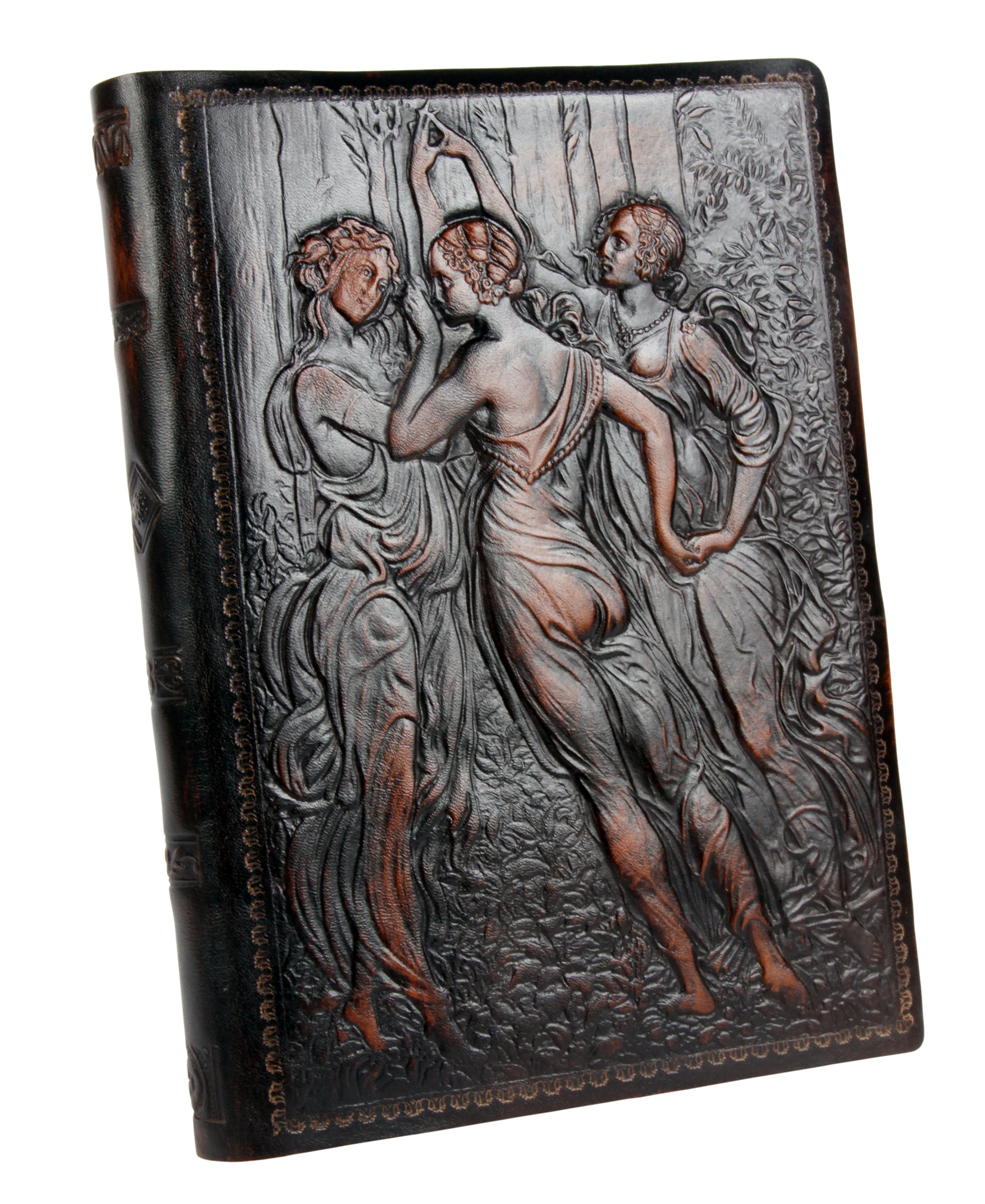 Sandro Botticelli's The Three Graces Block Style Genuine Leather Journal