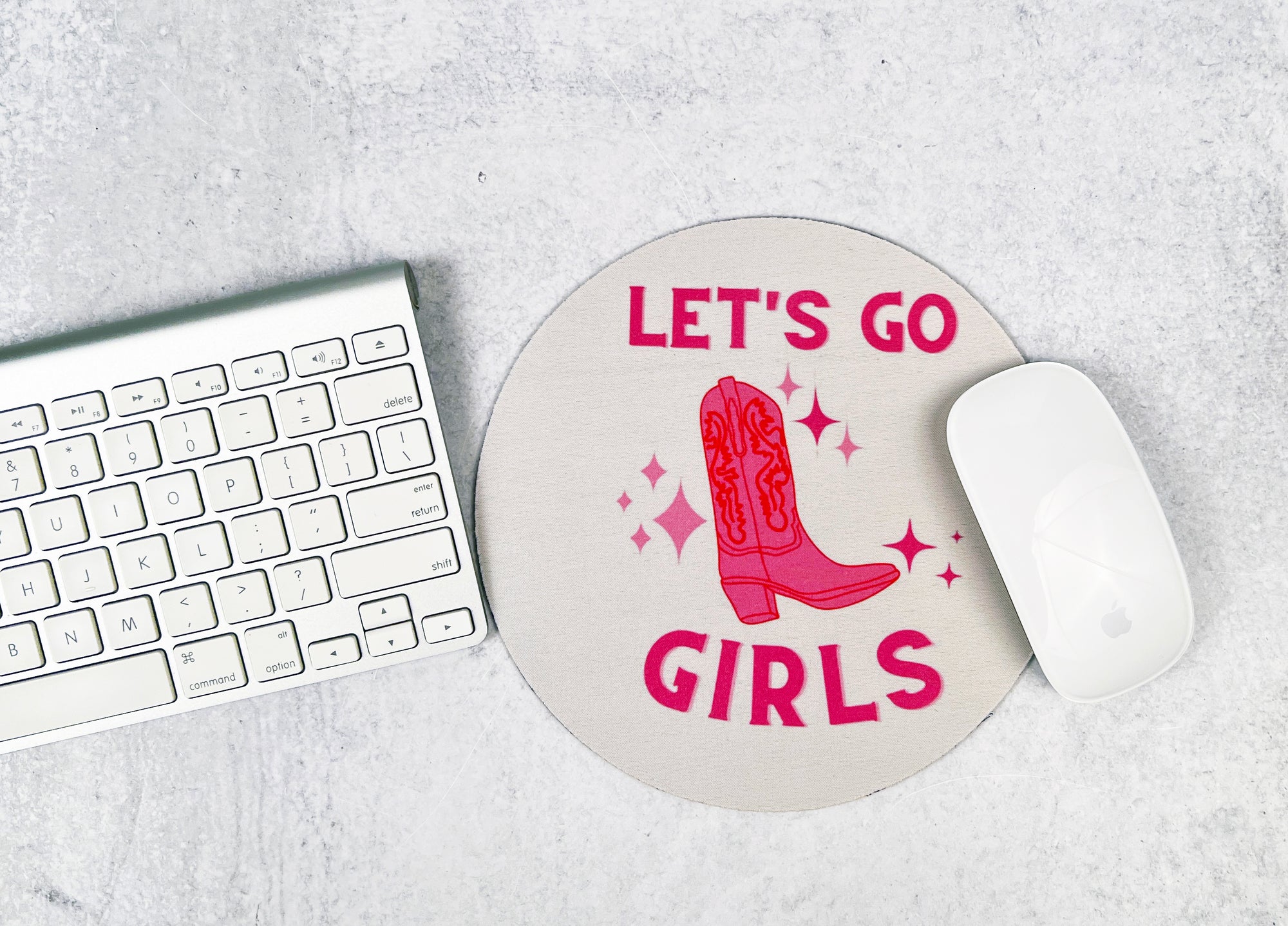 Let's Go Girls Cowgirl Boot Mouse Pad