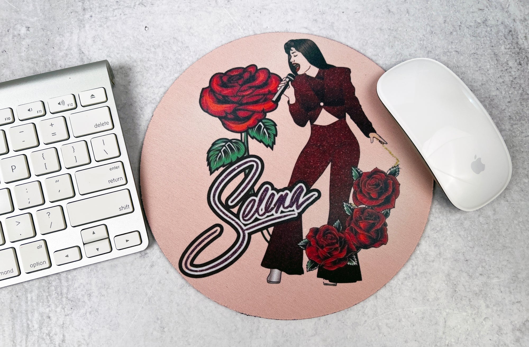Selena with Roses Mouse Pad