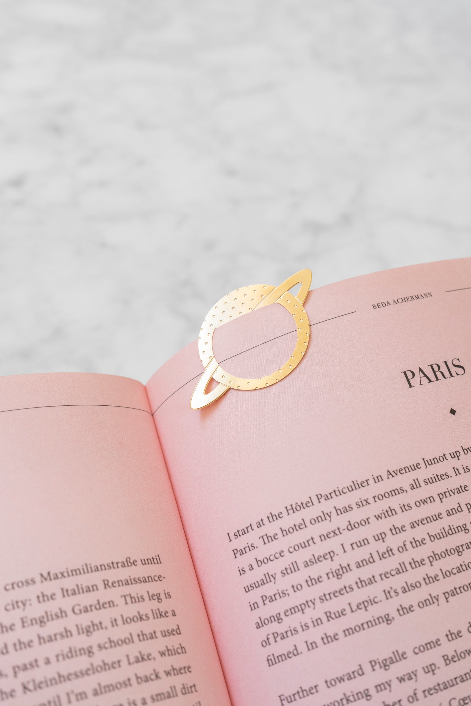 Blank Greeting Card with Mini Brass Planet Clip