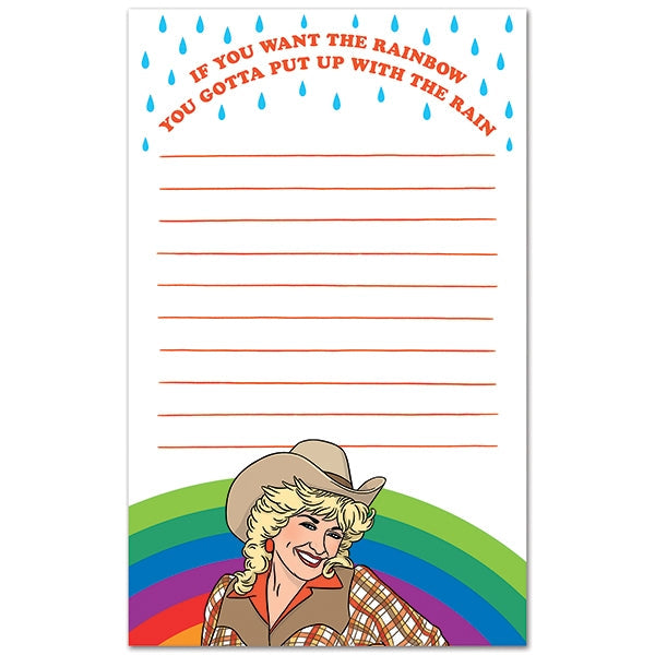 Dolly Parton Rainbow Notepad