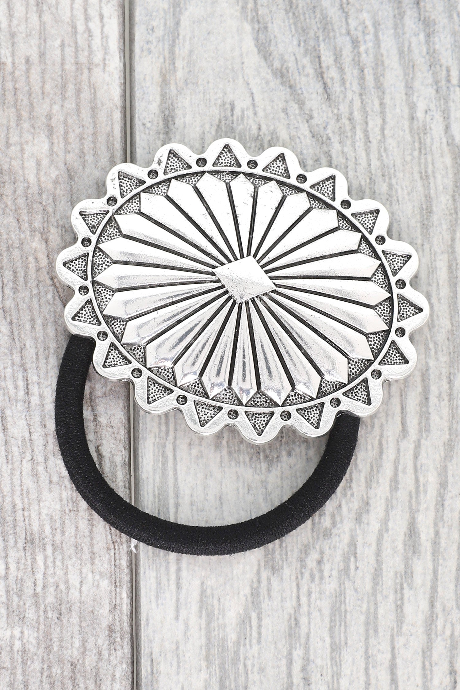 Silver Conch Ponytail Holder