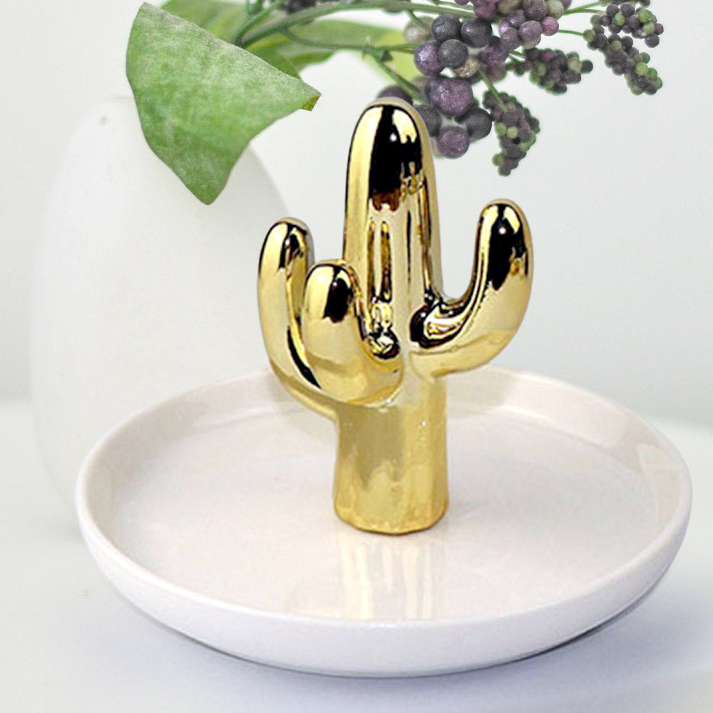 Cactus Ceramic Ring Holder Jewelry Tray